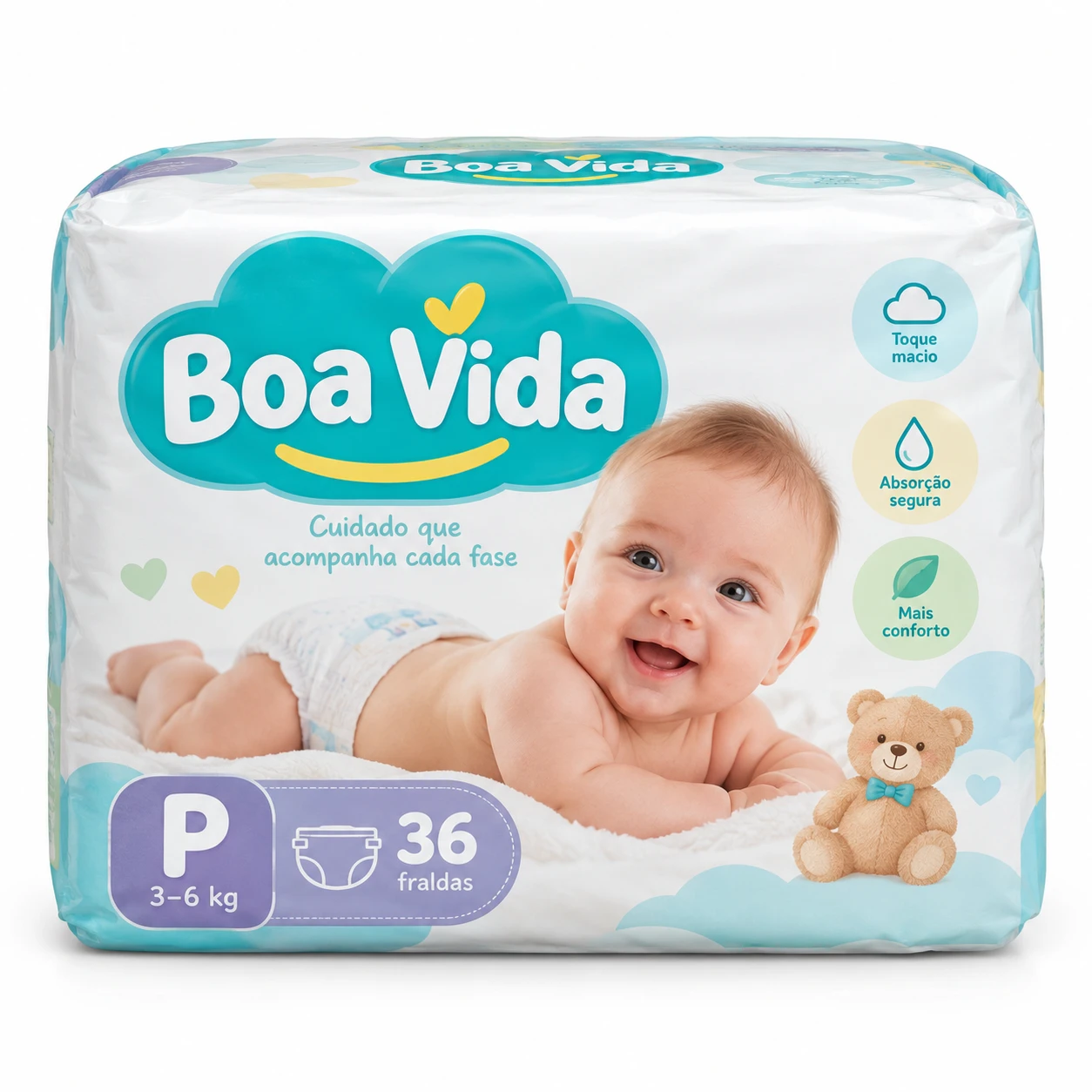 Fraldas Tamanho P 36un